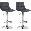 BARHOCKER 2er Set Lederlook grau - Chromfarben/Grau, Textil/Metall (43/87/46.5cm) - CLP