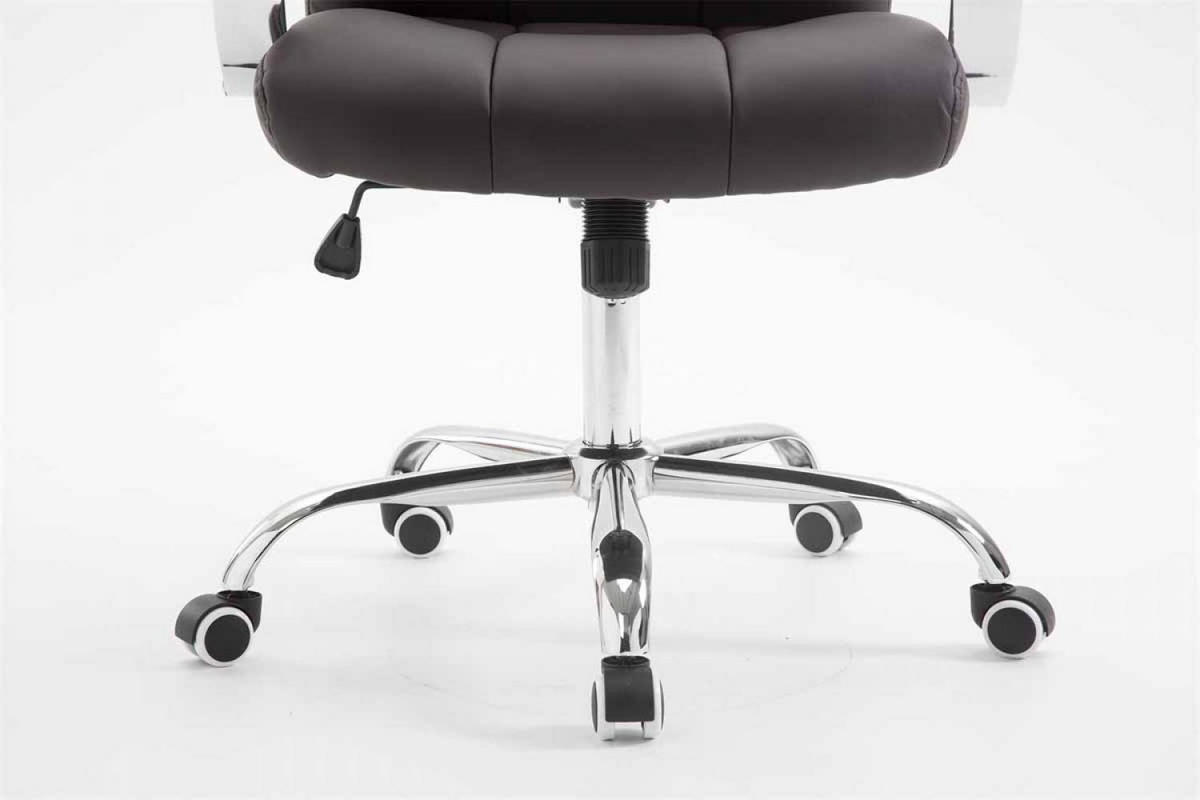 CHEFSESSEL Lederlook braun - Chromfarben/Braun, Textil/Metall (54/105/51cm) - CLP