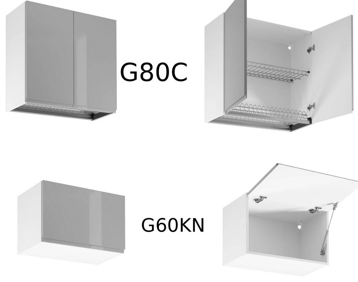 KÜCHENINSEL 360 cm - Aspen KA22-M360 - Grau/Hochglanz - Grau, Holz/Holzwerkstoff (360/212/58cm)