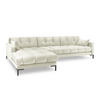 ECKSOFA links Mamaia aus Samt leichtes beige 5 Sitzplätze - Creme, Textil (185/293cm) - Micadoni