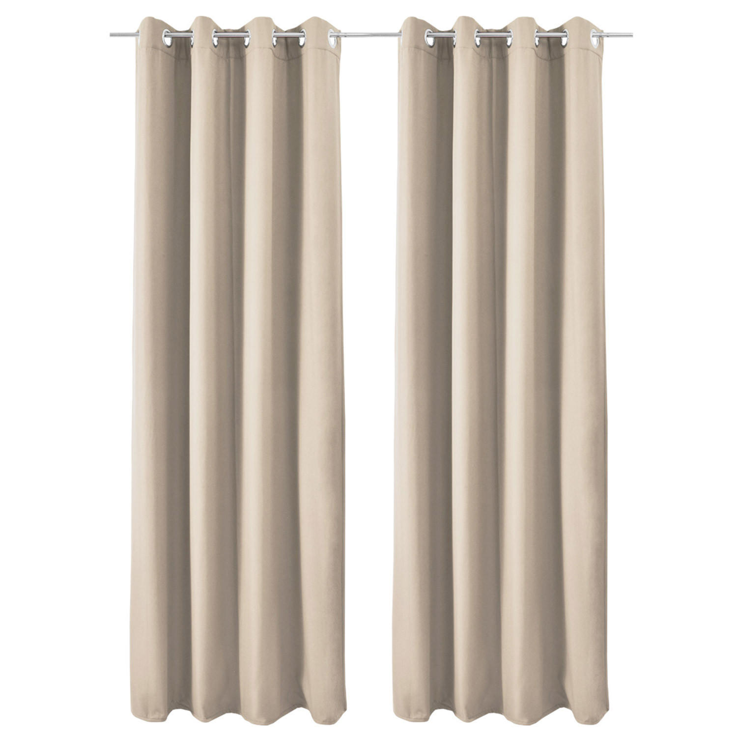 VORHANG Amelie TO mit Öse 140x245cm Creme (2tlg) - Creme, Textil (140/245/1cm) - Beautissu 