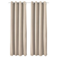 VORHANG Amelie TO mit Öse 140x245cm Creme (2tlg) - Creme, Textil (140/245/1cm) - Beautissu 