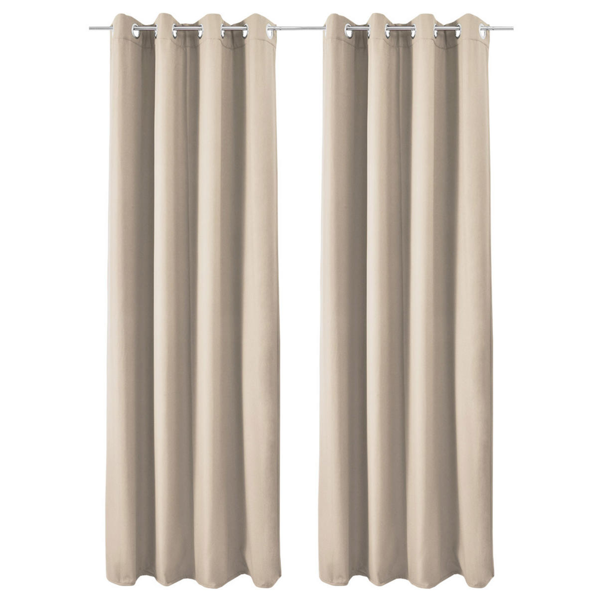 VORHANG Amelie TO mit Öse 140x245cm Creme (2tlg) - Creme, Textil (140/245/1cm) - Beautissu 