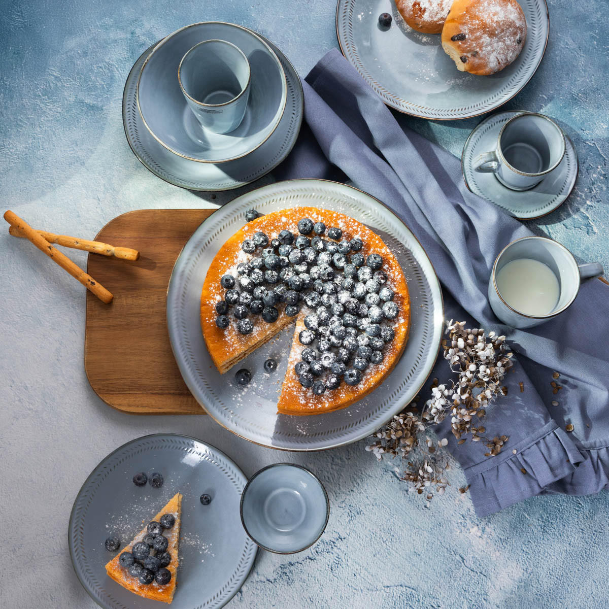 ESSTELLER Bluejeans blau 28 cm 6er-Set - Blau, Keramik (28/28/1cm) - Homla