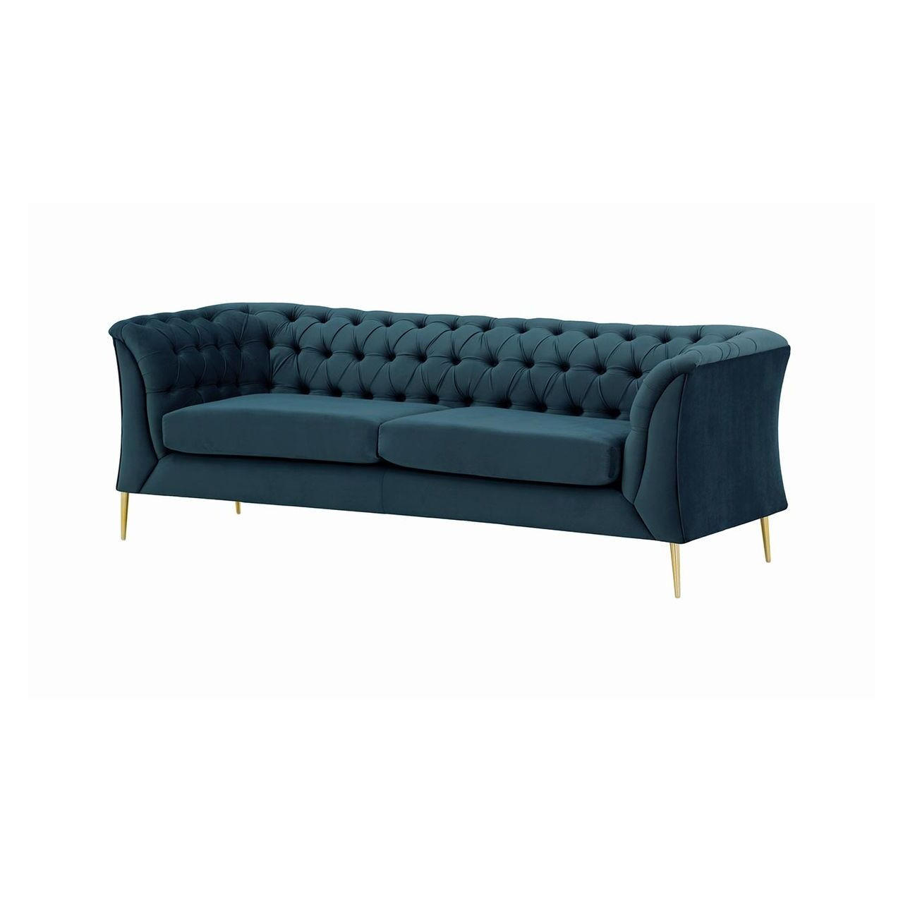 2,5-SITZER-SOFA Chesterfield Modern-Velluto 11 - Dunkelblau, Holz/Textil (209/74/80cm)