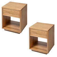NACHTTISCH Helene 2er Set, Eiche - Beige, Holz (40/50/38cm) - WOODEK