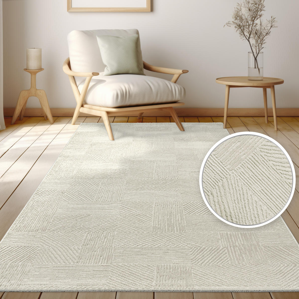 KURZFLORTEPPICH 80/150 cm Tinos 572 - Creme, Textil (80/150cm) - Paco Home
