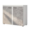 SIDEBOARD Spacoro 2D Weiß, Beton 97,2/82/40,3 cm – Schmale Kommode Eleganz - Hellgrau/Weiß, Holzwerkstoff/Kunststoff (97/82/40cm) - AX Living