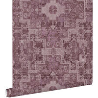 TAPETE orientalisches Kelim-Patchwork 50 x 900 cm - Lila, Papier (50/900cm) - ESTAhome