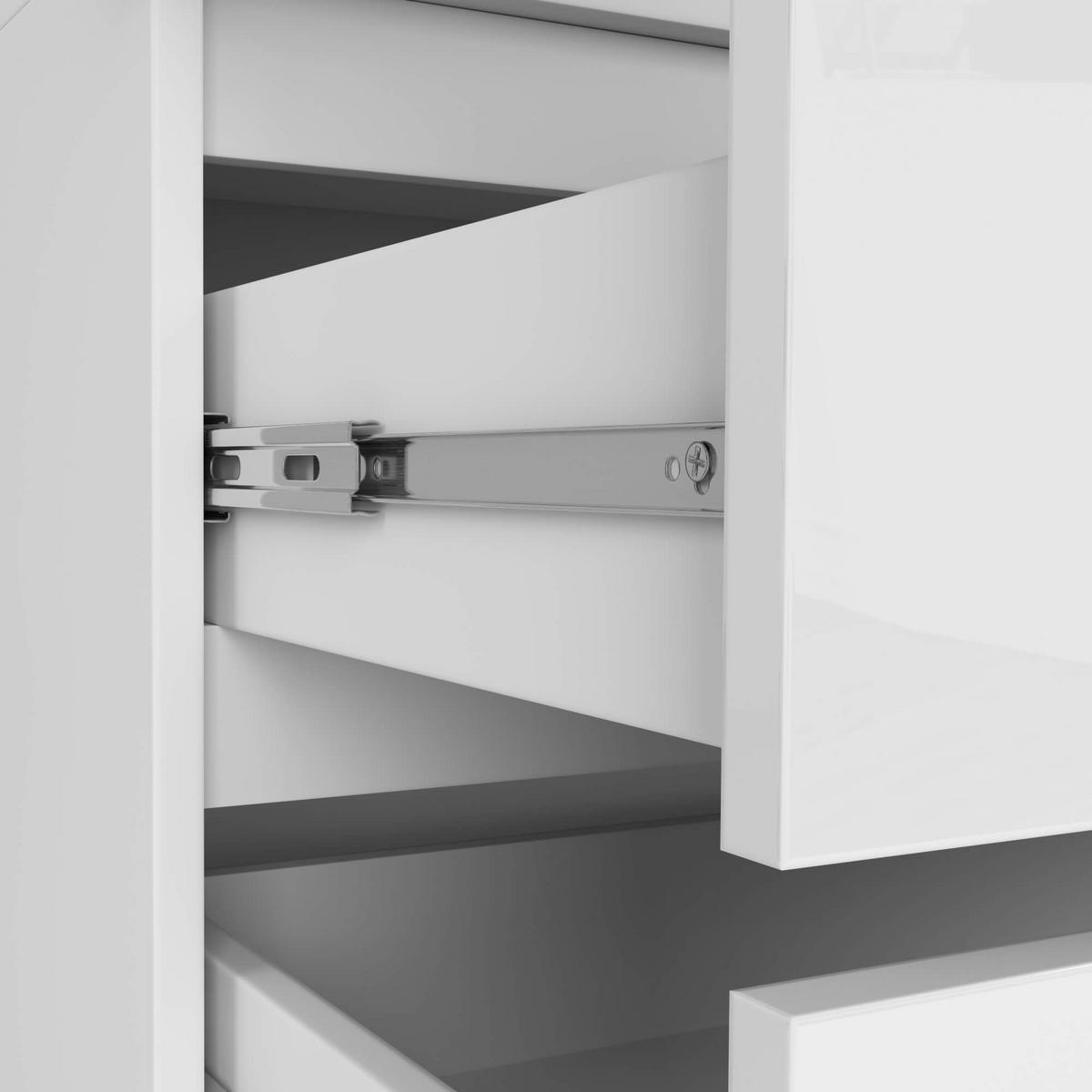 KLEIDERSCHRANK Weiß, Weißglanz 90x51x234 cm - Weiß Hochglanz/Weiß, Holzwerkstoff (90/234/51cm) - Akord