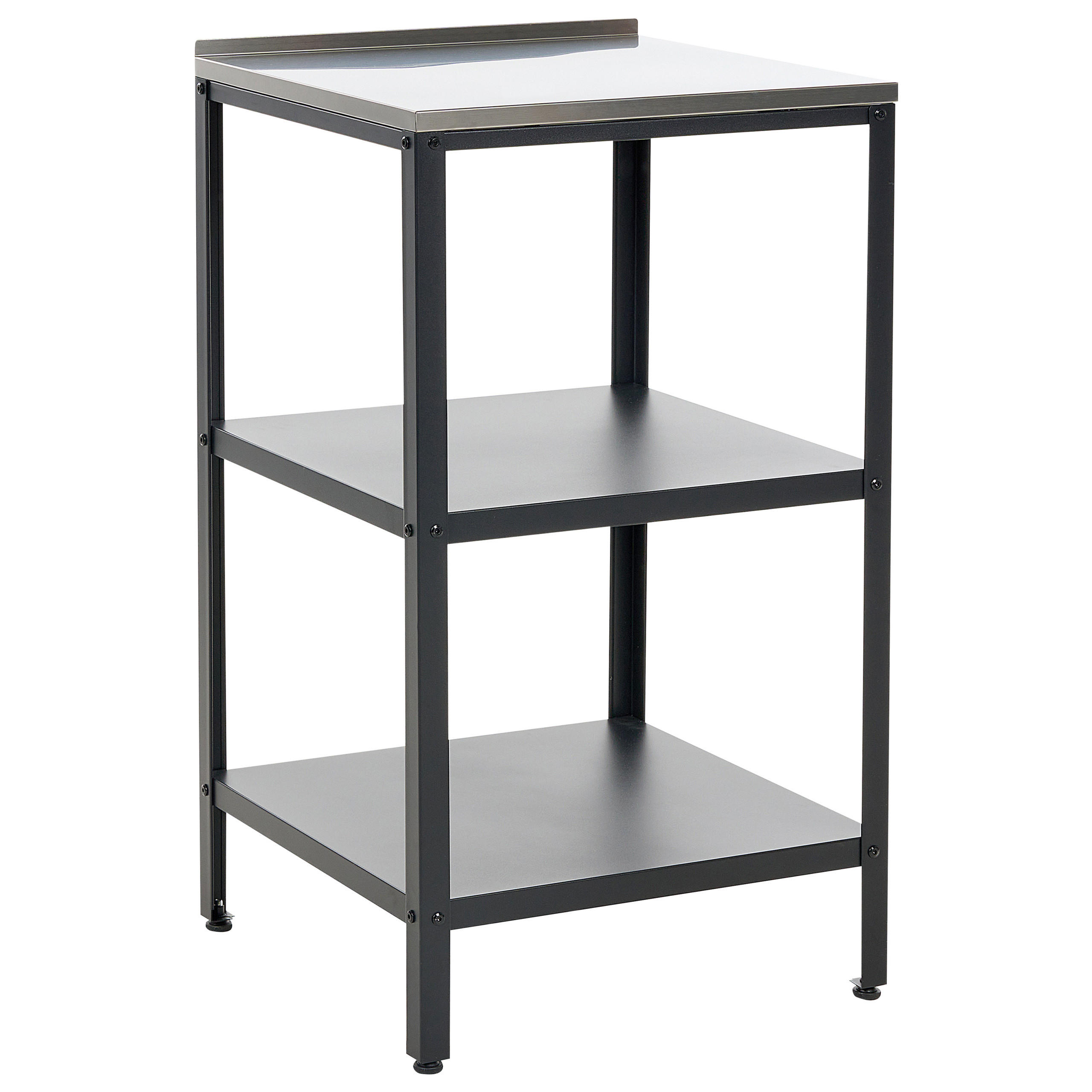OUTDOOR-KÜCHENINSEL Stahl schwarz 50/50/92 cm Vilama - Silberfarben/Schwarz, Metall (50/90/50cm) - Beliani