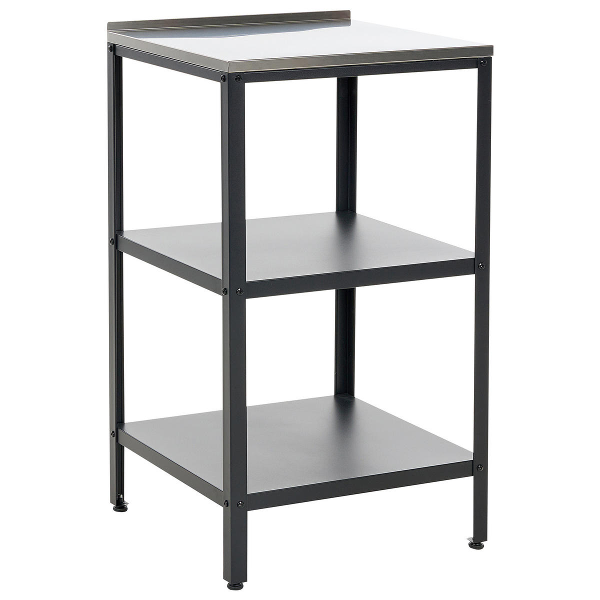 OUTDOOR-KÜCHENINSEL Stahl schwarz 50/50/92 cm Vilama - Silberfarben/Schwarz, Metall (50/90/50cm) - Beliani