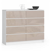 KOMMODE Weiß, Cappuccino Glanz 99/120/40 - Weiß, Holzwerkstoff (120/99/40cm) - RAUMHIRSCH FURNITURE