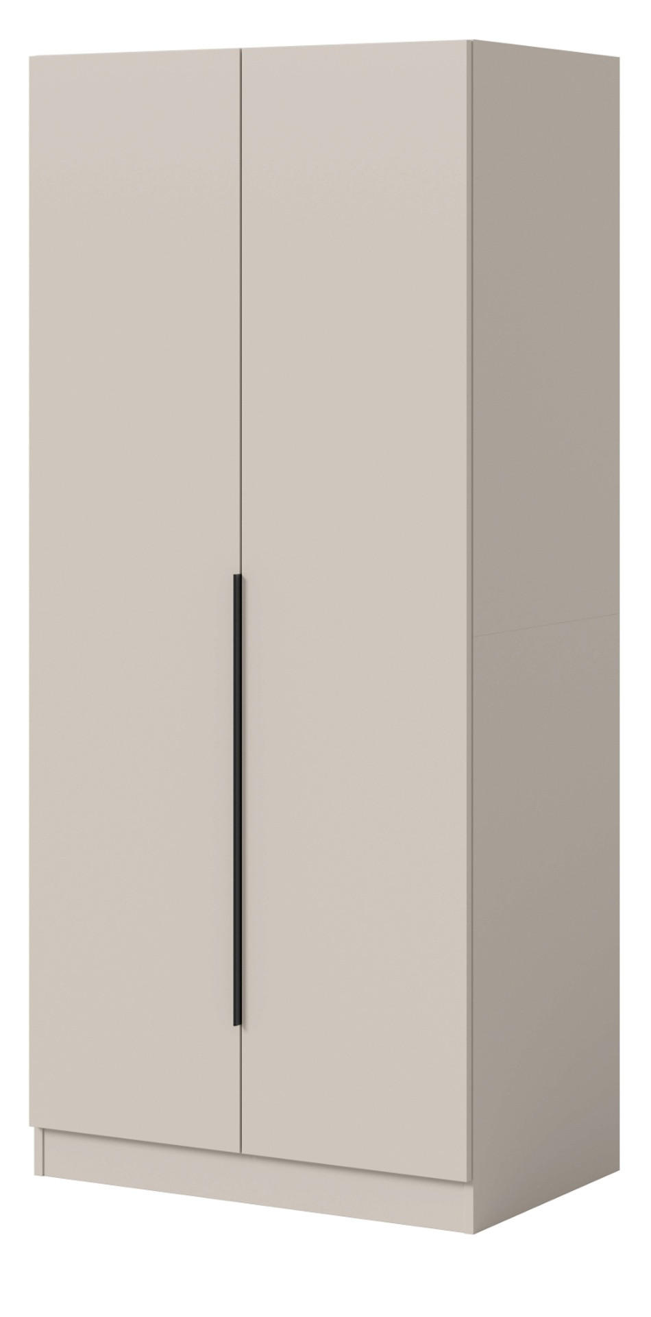 KLEIDERSCHRANK kaschmir 80 x 181 cm, Drehtürenschrank 2-türig - Kaschmir/Schwarz, Holzwerkstoff/Kunststoff (80/181/52cm) - Inn.Furn