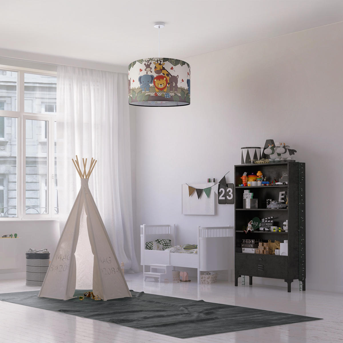 PENDELLEUCHTE Hugo Pd1 Dia 634 - Schwarz, Metall (45.5/45.5/27cm) - Paco Home