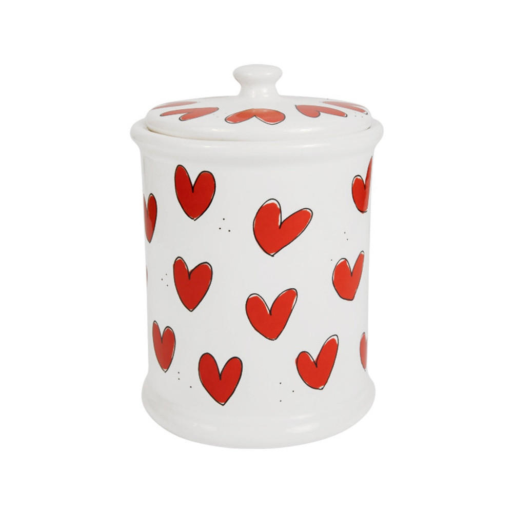 VORRATSDOSE Valentinstag Rote Herzen in Rot - 17cm - Multicolor, Keramik (12.5/17.5/12.5cm) - Blond Amsterdam