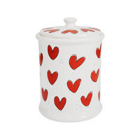 VORRATSDOSE Valentinstag Rote Herzen in Rot - 17cm - Multicolor, Keramik (12.5/17.5/12.5cm) - Blond Amsterdam