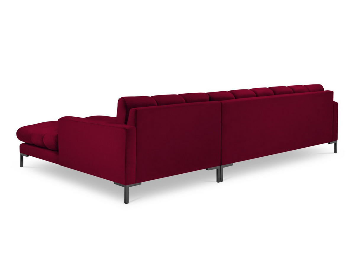 ECKSOFA rechts Mamaia aus Samt rot 5 Sitzplätze - Rot, Textil (185/293cm) - Micadoni