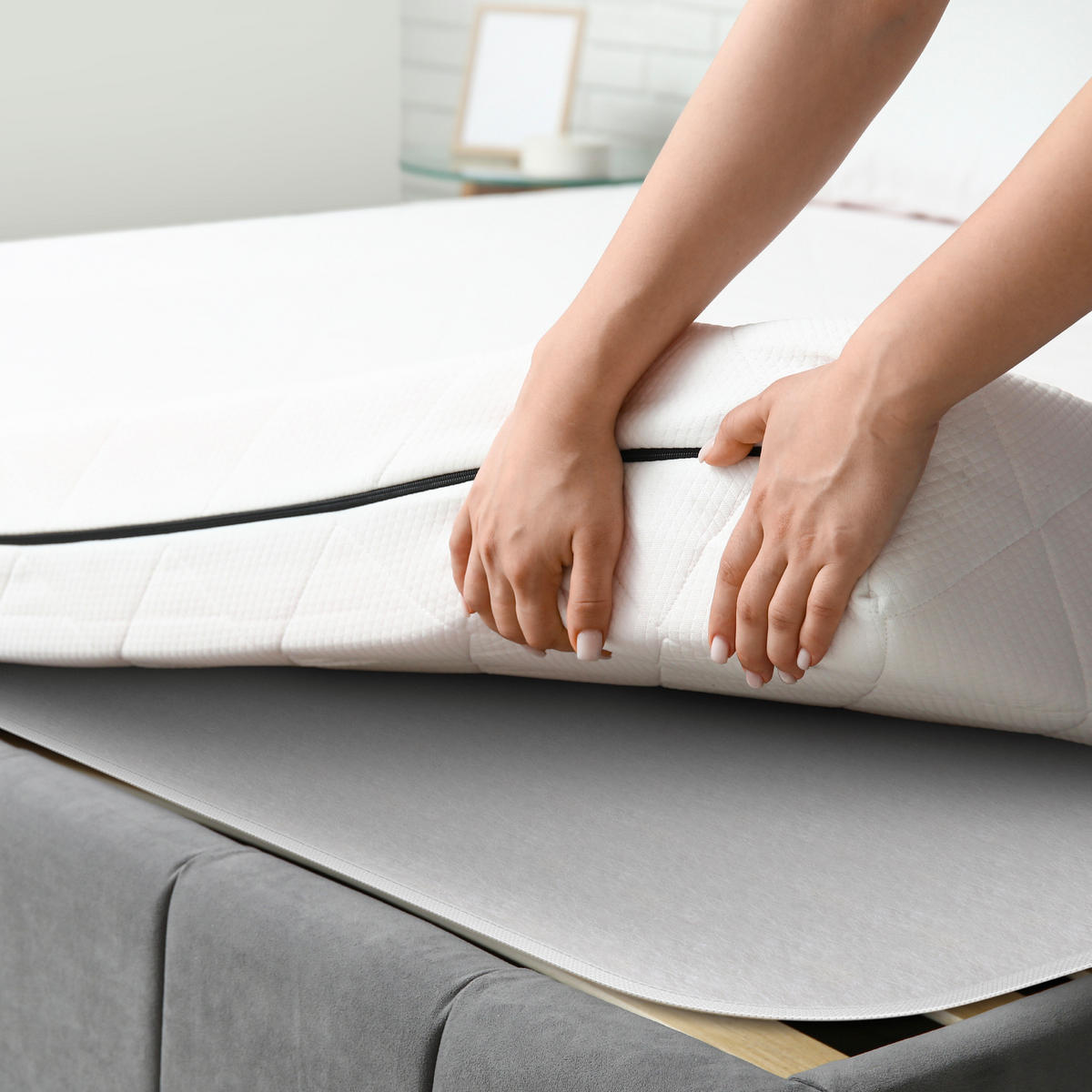 MATRATZENSCHONER BeauTect mit Noppen 200/200 cm - Weiß, Kunststoff/Textil (200/200cm) - Beautissu 