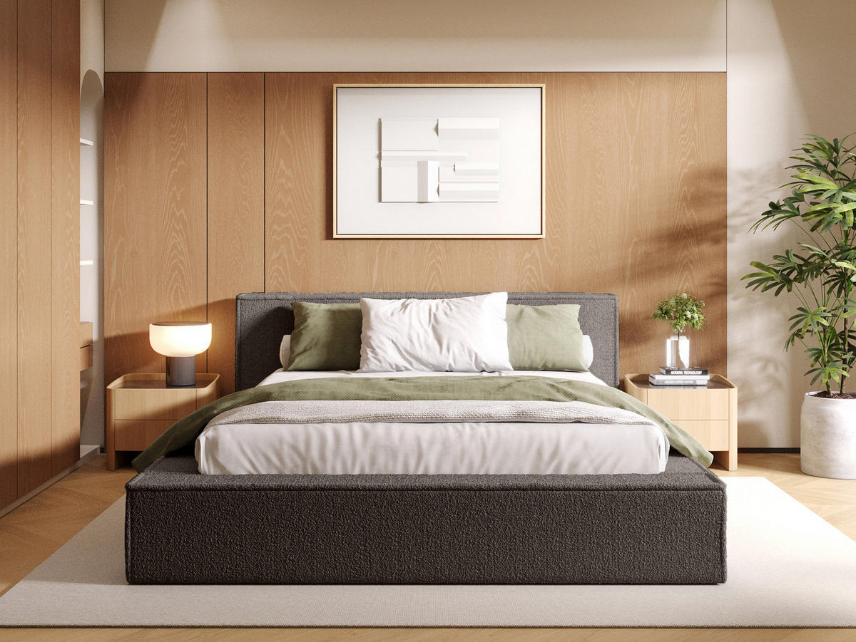POLSTERBETT Menfi 120x200 cm, Braun - Braun, Textil (120/200cm) - Fedve