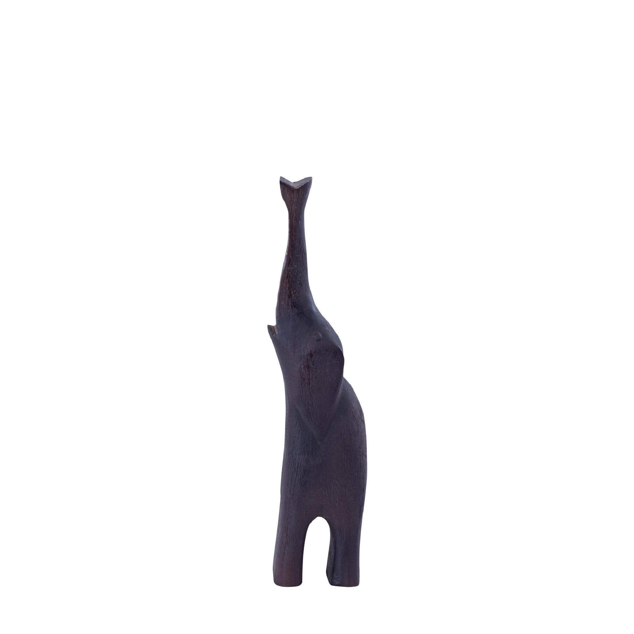 SKULPTUR Urte Braun 8/6/40cm - Braun, Holz (6/40/8cm) - PTMD Collection