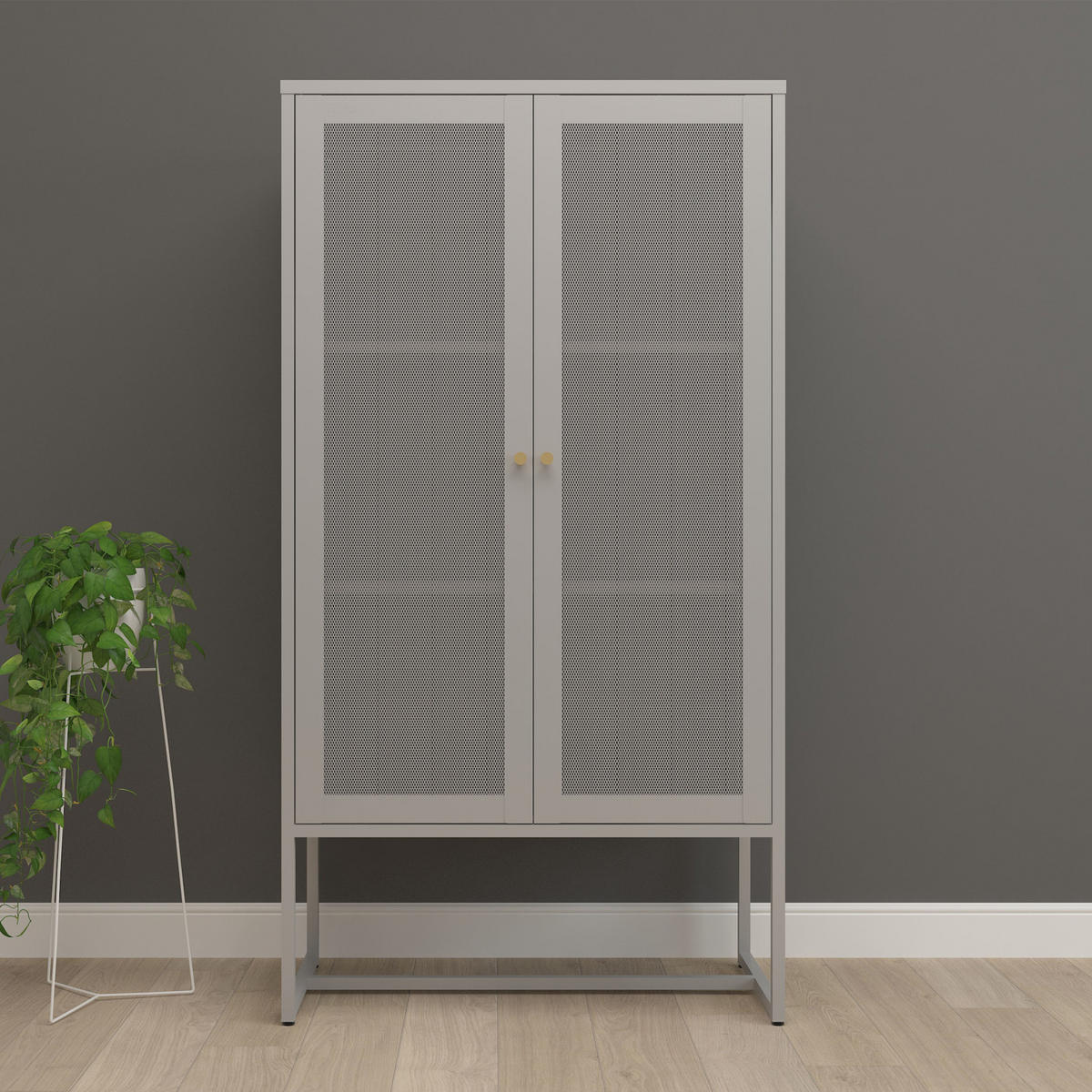 BÜROSCHRANK Sund - Grau, Metall (80/150/40cm) - [en.casa]