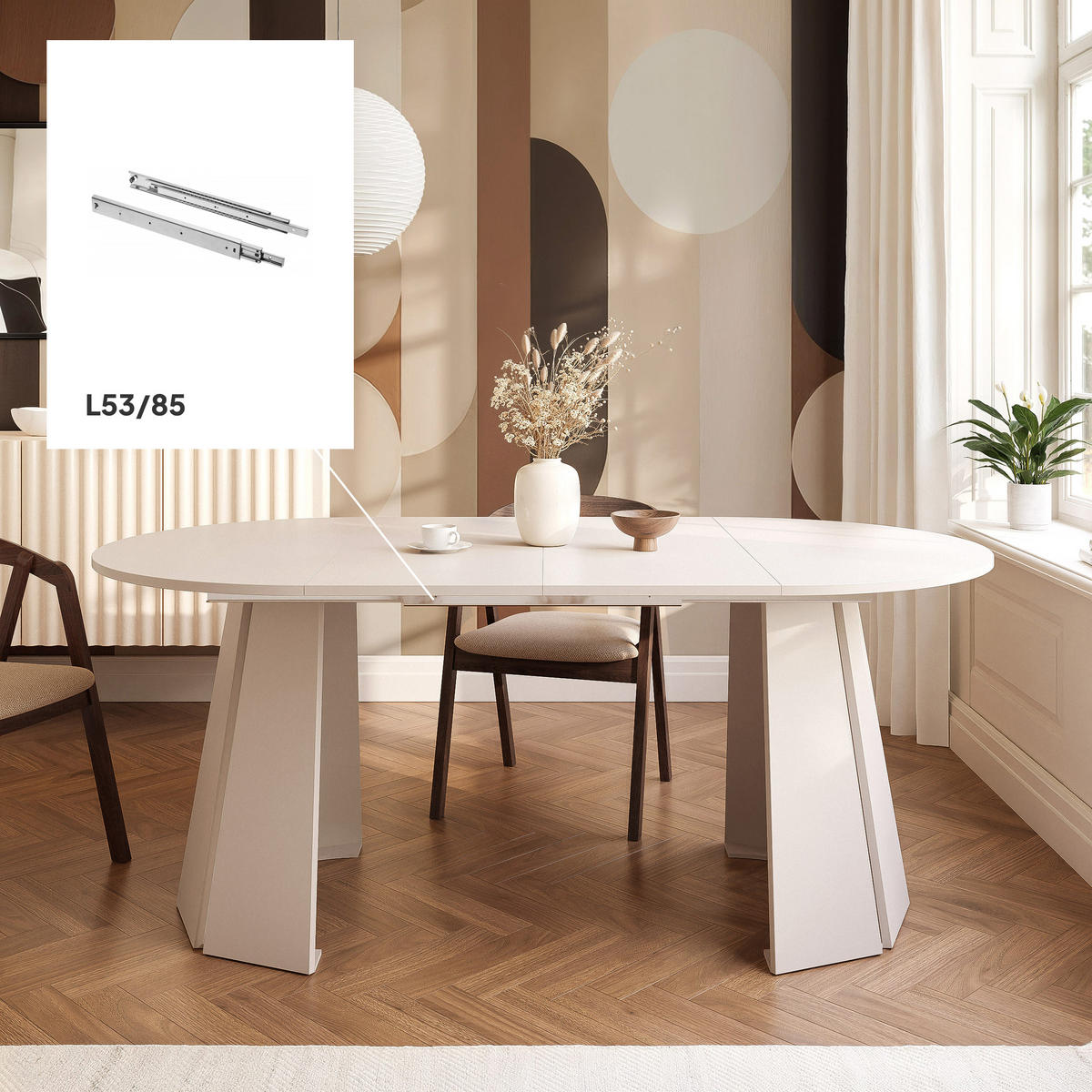 TISCH AUSZIEHBAR VERDA 100–180 cm, Farbe Kaschmir - Kaschmir, Holzwerkstoff (100/180/76cm) - Idohome