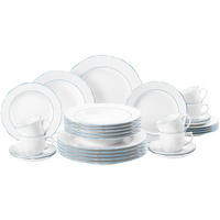 KOMBISERVICE Sonate Blue Lines weiß-blau 30er Set - Blau/Weiß, Keramik (1/1/1cm) - Seltmann Weiden