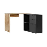 ECKSCHREIBTISCH Der Produktive - Eichefarben/Schwarz, Holzwerkstoff (54/112/77cm) - Mokebo