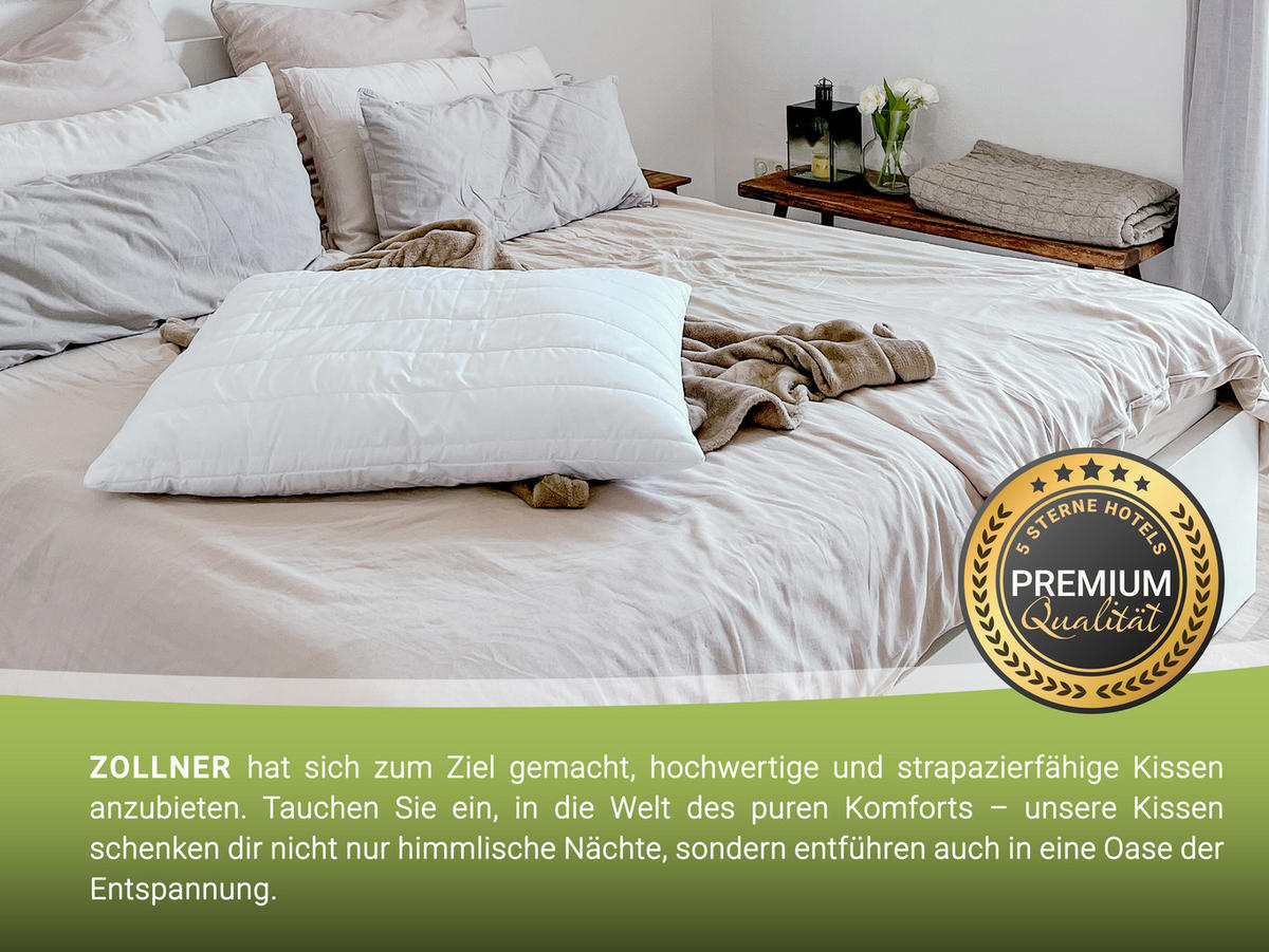 KOPFKISSEN, 60x80 cm, 100% Polyester, Weiß - Weiß, Textil (60/80cm) - Zollner