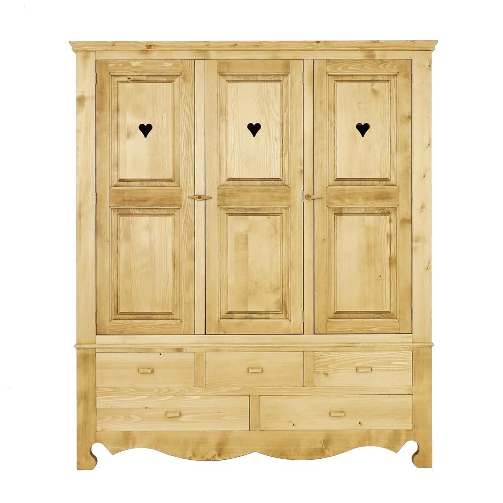 KLEIDERSCHRANK aus Massivholz MEXICANA - Honig, Holz (171/200/55cm) - Seart