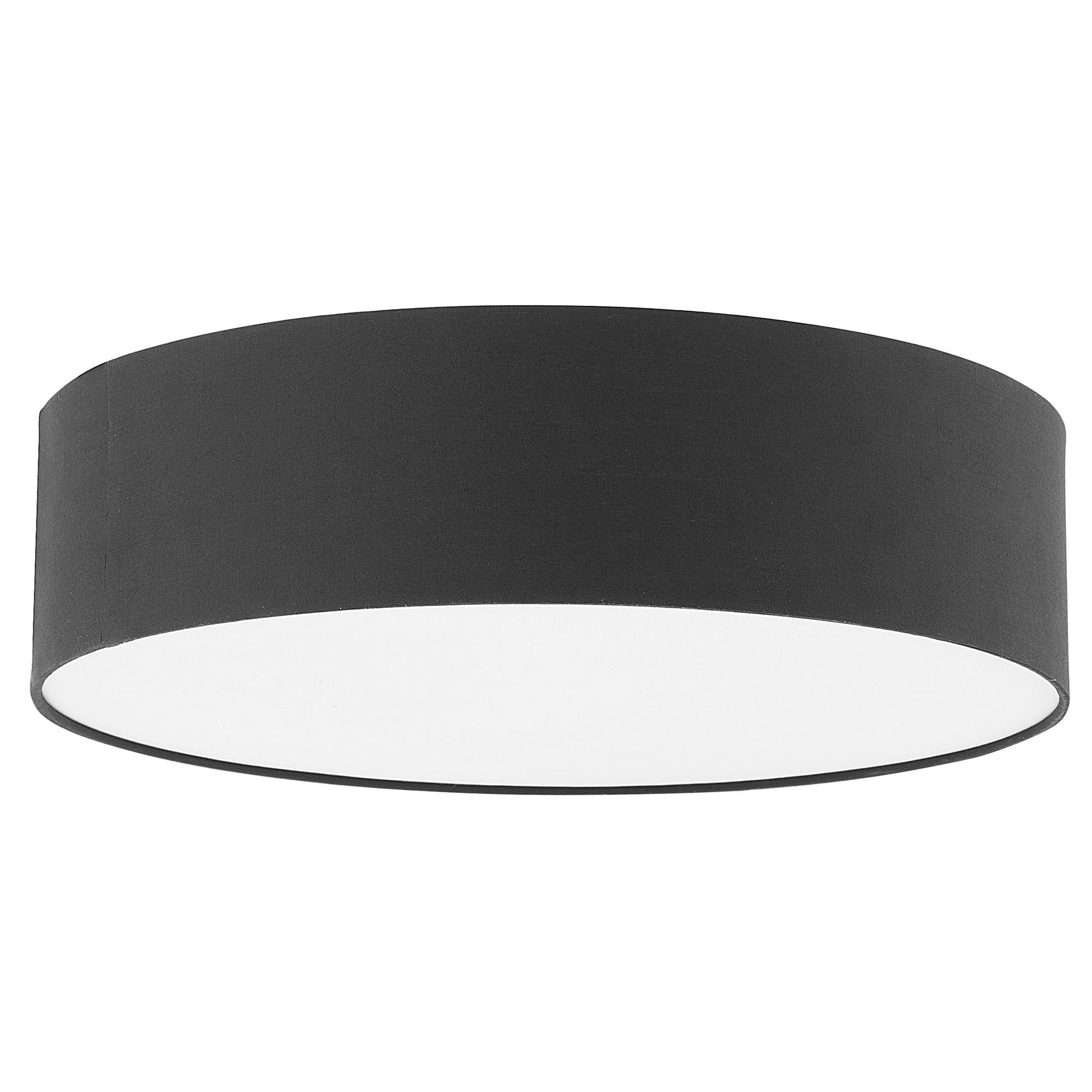 DECKENLEUCHTE Rena 45/45/12 cm - Schwarz, Textil (45/45/12cm) - Beliani