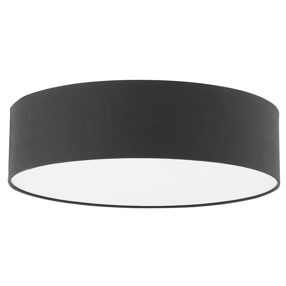 DECKENLEUCHTE Rena 45/45/12 cm - Schwarz, Textil (45/45/12cm) - Beliani