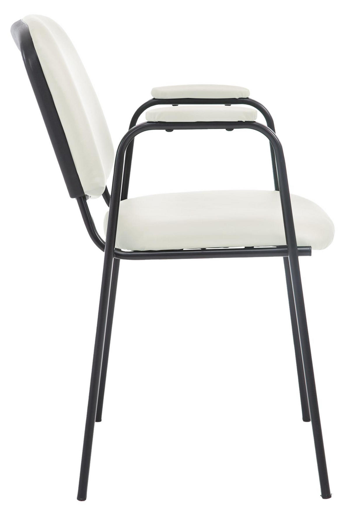 BESUCHERSTUHL Lederlook creme - Creme/Schwarz, Textil/Metall (53/79/55cm) - CLP