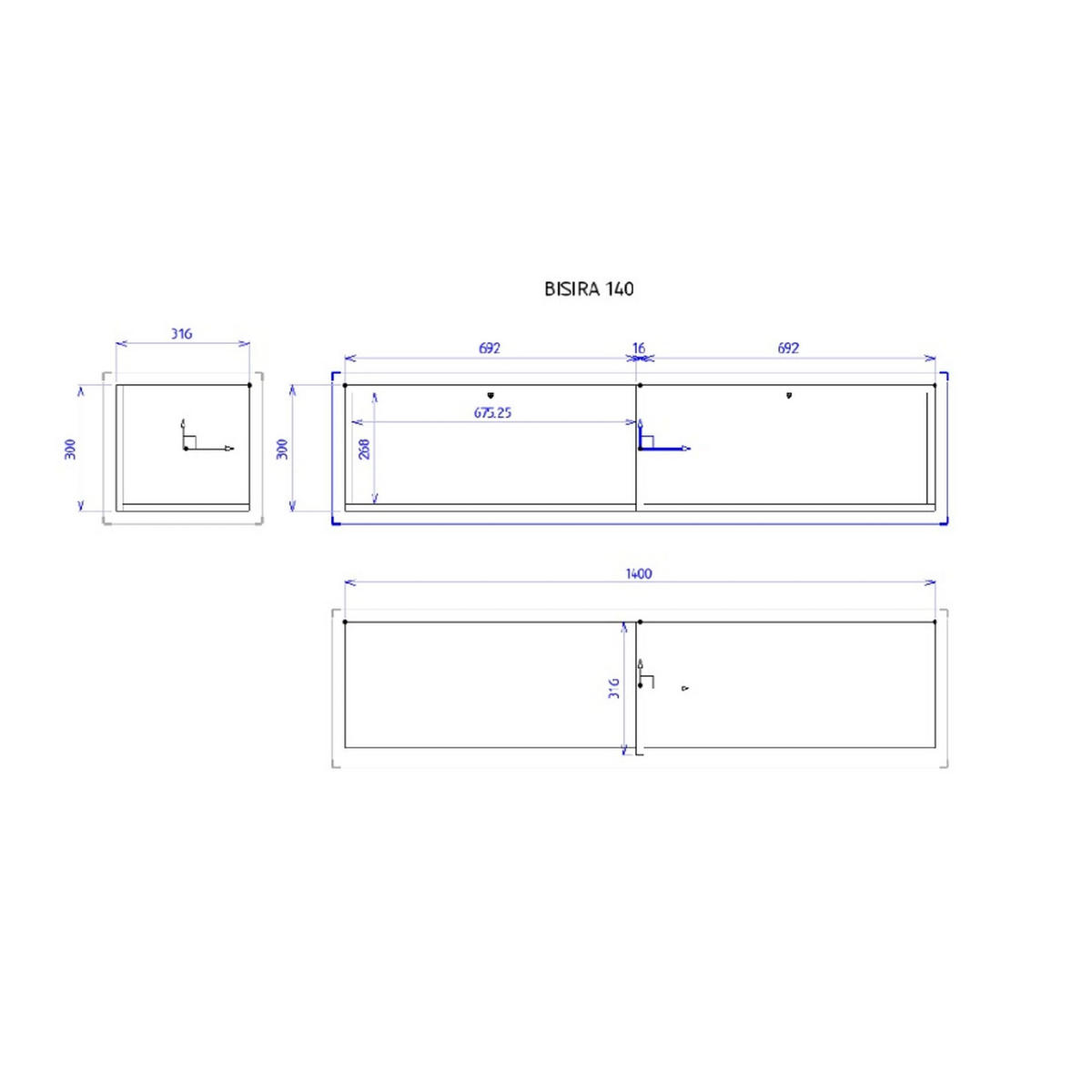 TV stolek BISIRA ořech 140 cm - tmavě hnědá, kompozitní dřevo (140/30/31.6cm) - Selsey