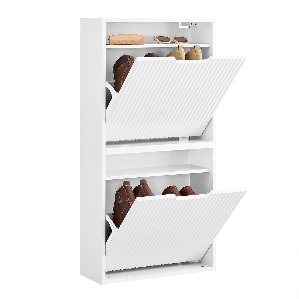 SCHUHSCHRANK Weiß - Weiß, Holzwerkstoff (50/100/19cm) - SoBuy