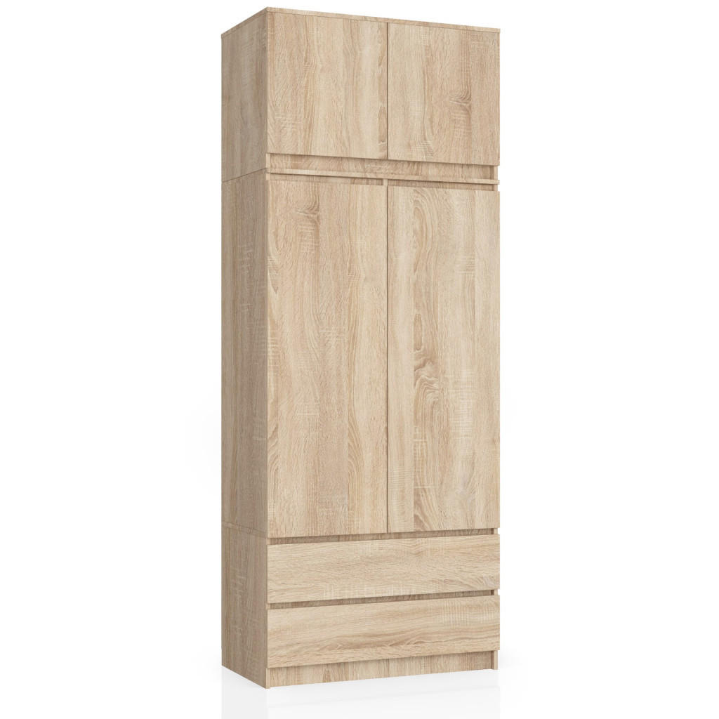 KLEIDERSCHRANK Sonoma Eiche 90x51x234 cm - Sonoma Eiche, Holzwerkstoff (90/234/51cm) - Akord