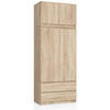 KLEIDERSCHRANK Sonoma Eiche 90x51x234 cm - Sonoma Eiche, Holzwerkstoff (90/234/51cm) - Akord