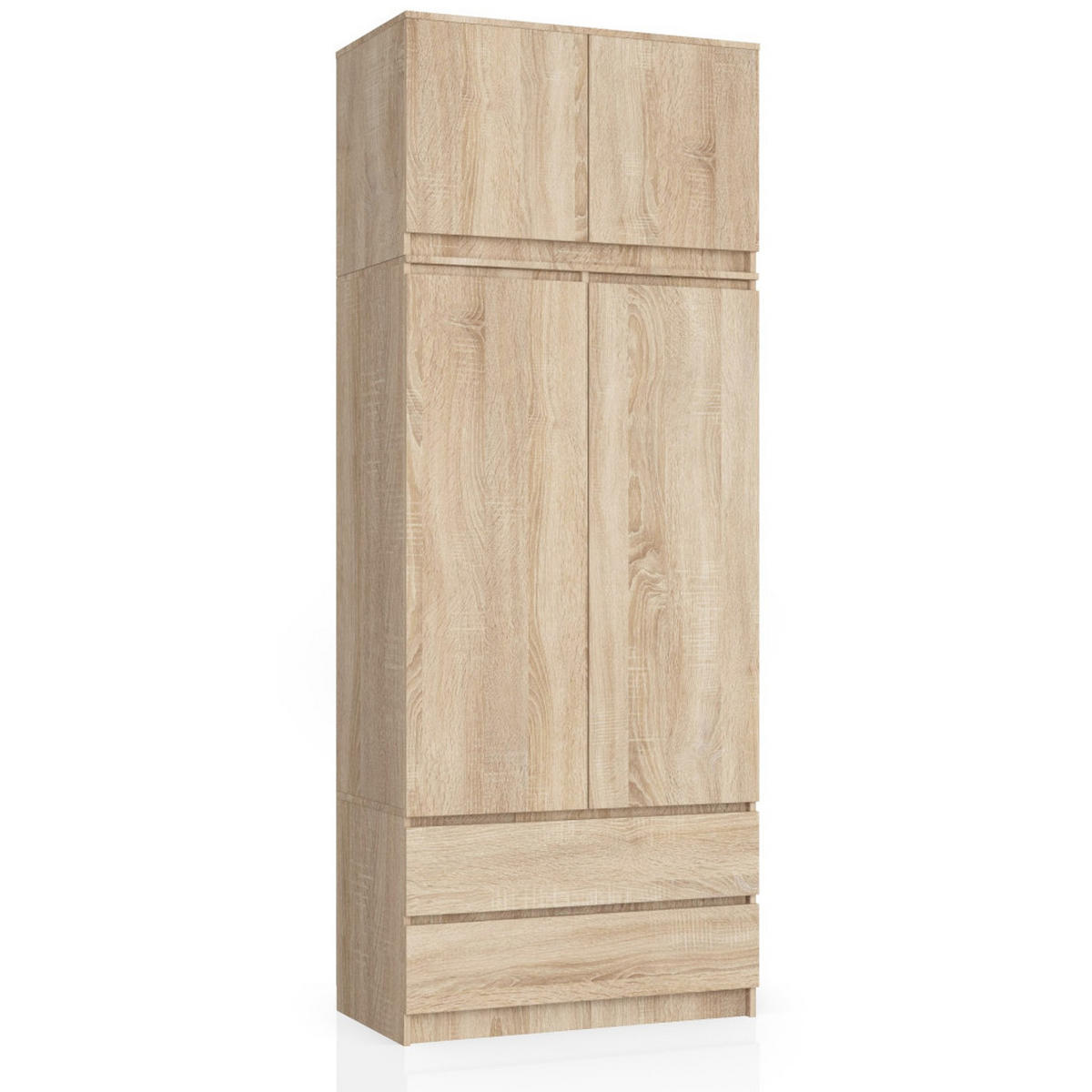 KLEIDERSCHRANK Sonoma Eiche 90x51x234 cm - Sonoma Eiche, Holzwerkstoff (90/234/51cm) - Akord
