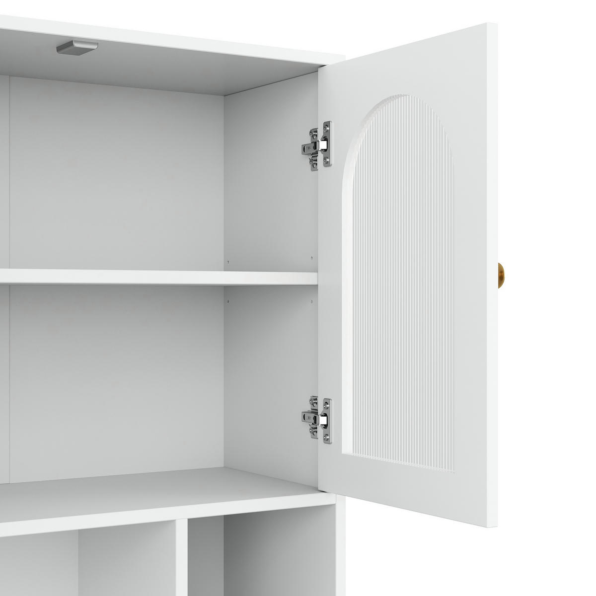 BUFFET DE-37600 106/30/175 cm mit LED-Beleuchtung Weiß - Weiß, Holzwerkstoff (106/175/30cm) - ComfortXL