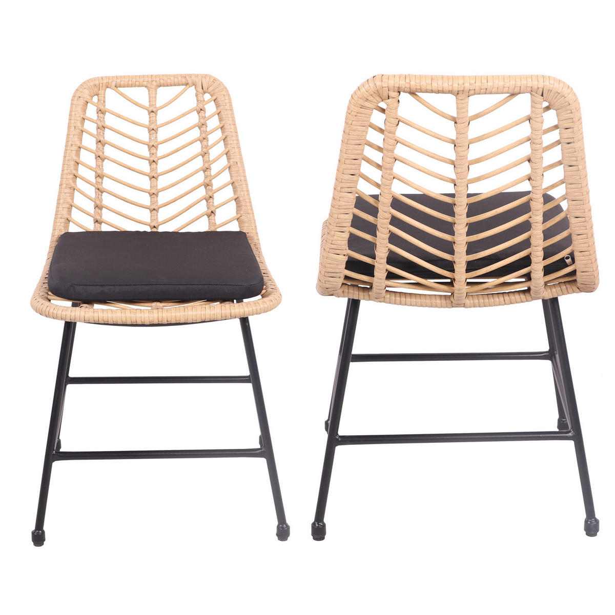 STÜHLE Oka Braun 2er-Set - Braun, Kunststoff (45.5/77.5/62cm) - Happy Garden