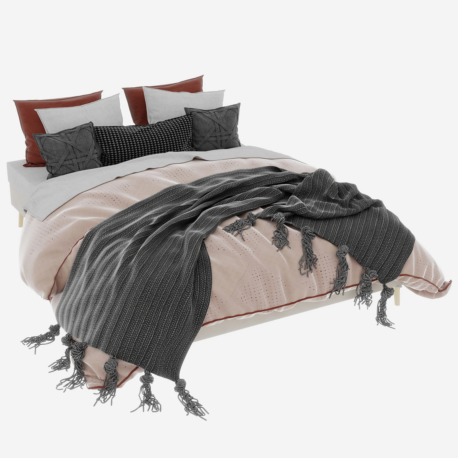 POLSTERBETT 160/200 cm in Beige Stoff - Beige, Holzwerkstoff/Textil (160/200cm) - WISHDOR