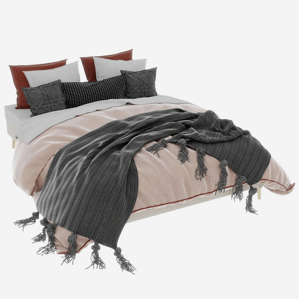 POLSTERBETT 160x200 cm niedrig ohne Stauraum beige - Beige, Textil (160/200cm) - LEBENLANG