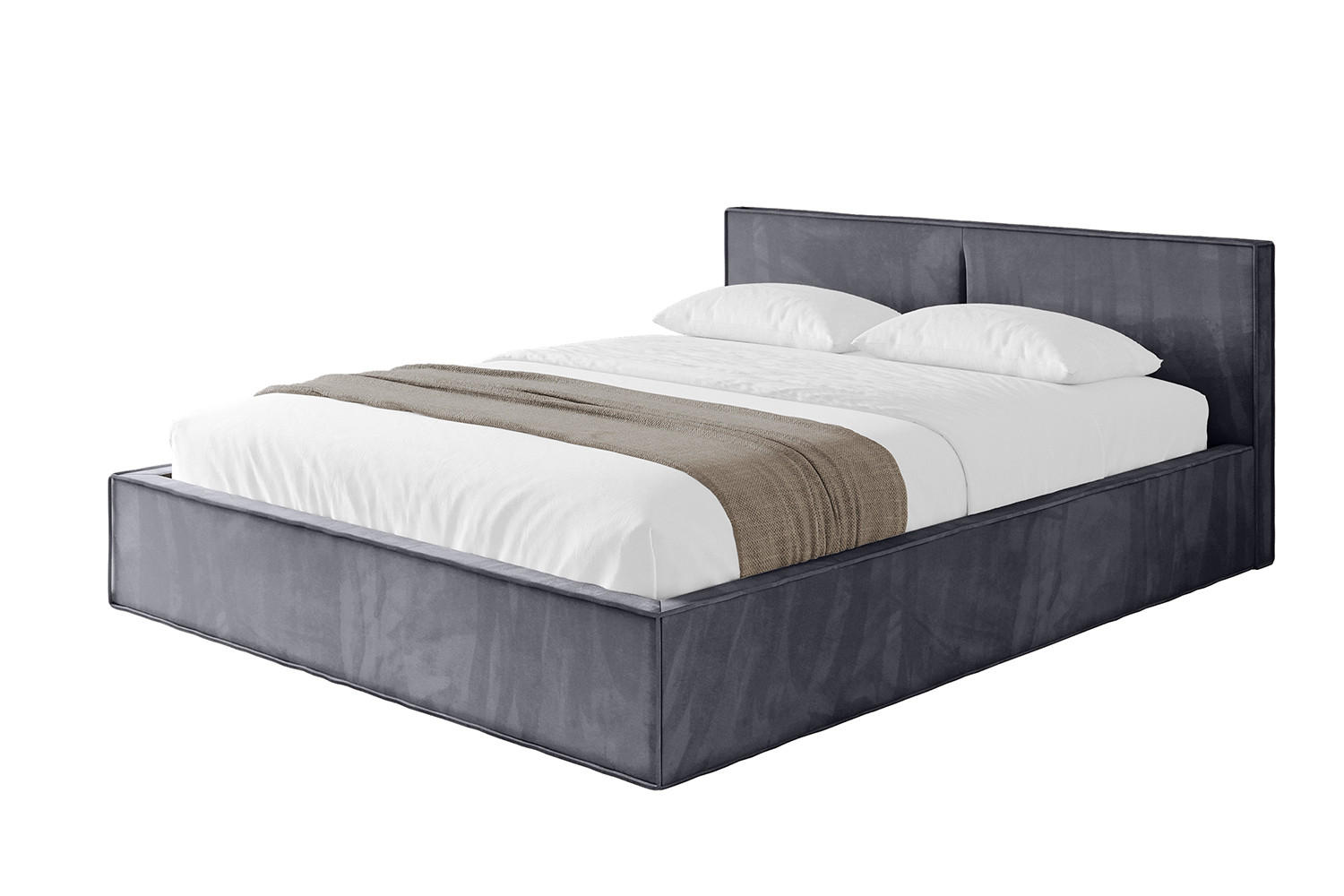 POLSTERBETT mit Bettkasten und Lattenrost, Bett mit Matratze H3/H4 - EMMI-V1 180x200 Dunkelgrau - Dunkelgrau, Holzwerkstoff/Textil (180/200cm) - ALTDECOR