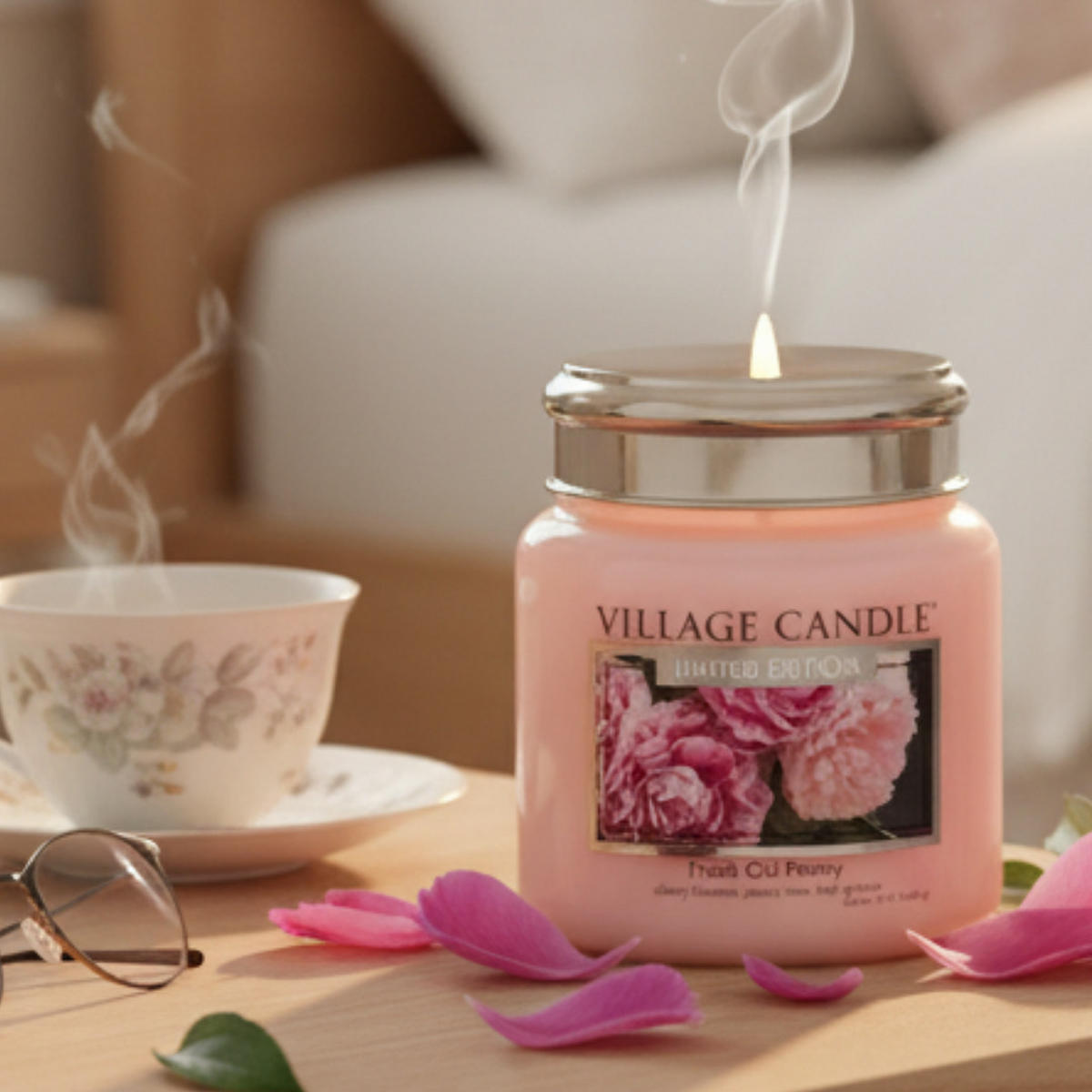 DUFTKERZE Fresh Cut Peony Rosa 389 g Glas - Rosa, Glas (12cm) - Village Candle
