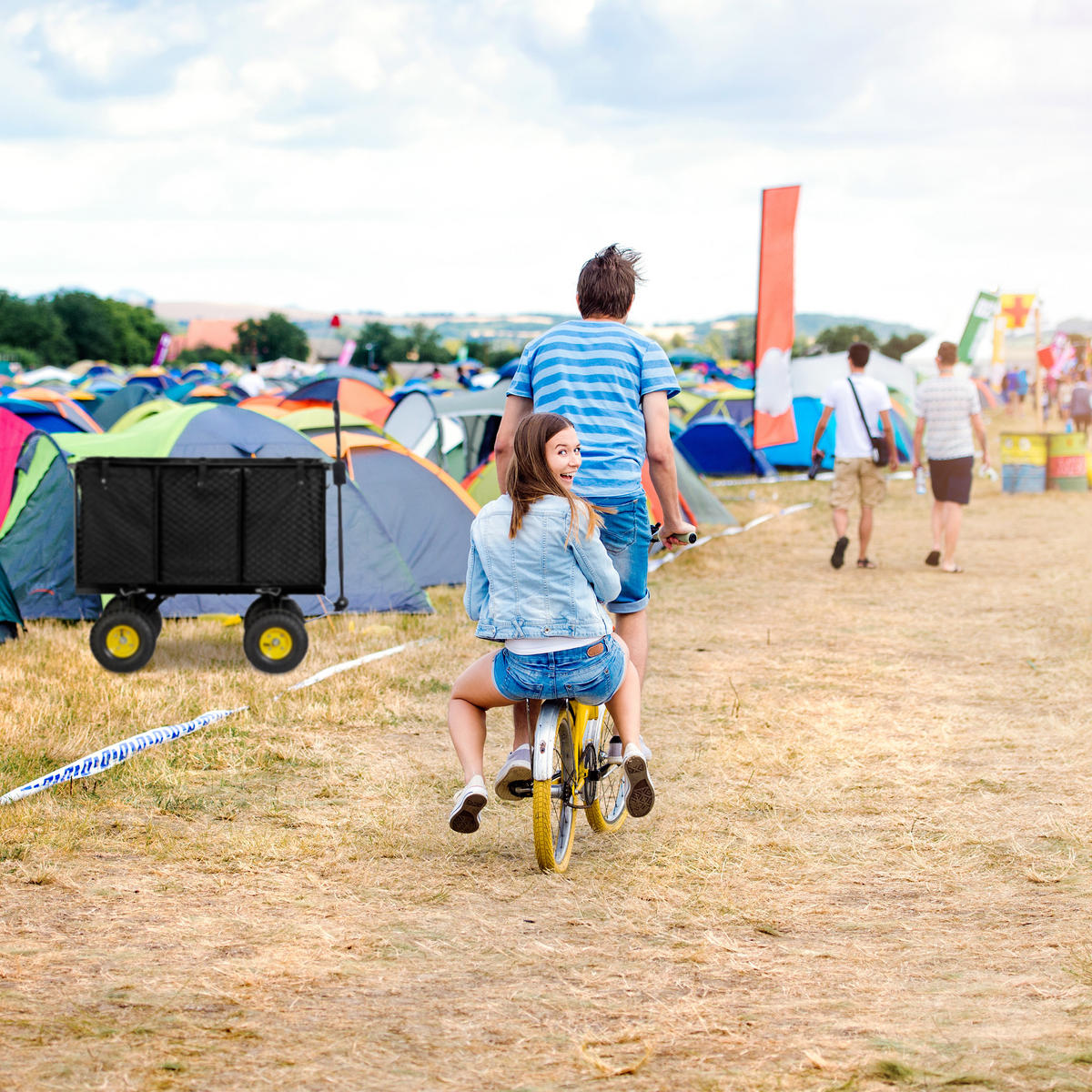 HANDWAGEN - Schwarz, Kunststoff/Metall (51/83/110cm) - Relaxdays