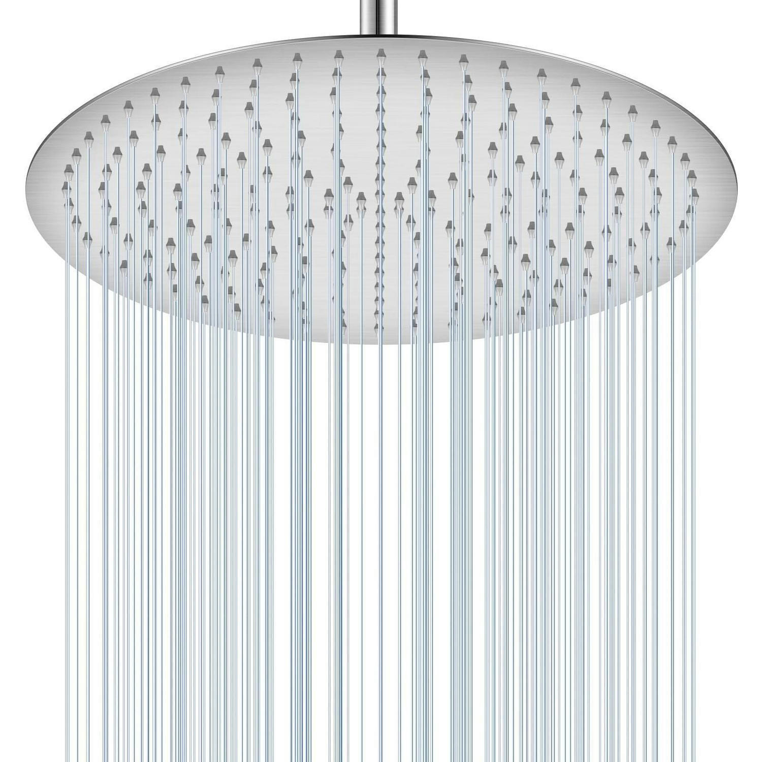 REGENDUSCHE 40 cm Gebürstetes Nickel Edelstahl 304 - Silberfarben, Metall (40.6/12.7/40.6cm)