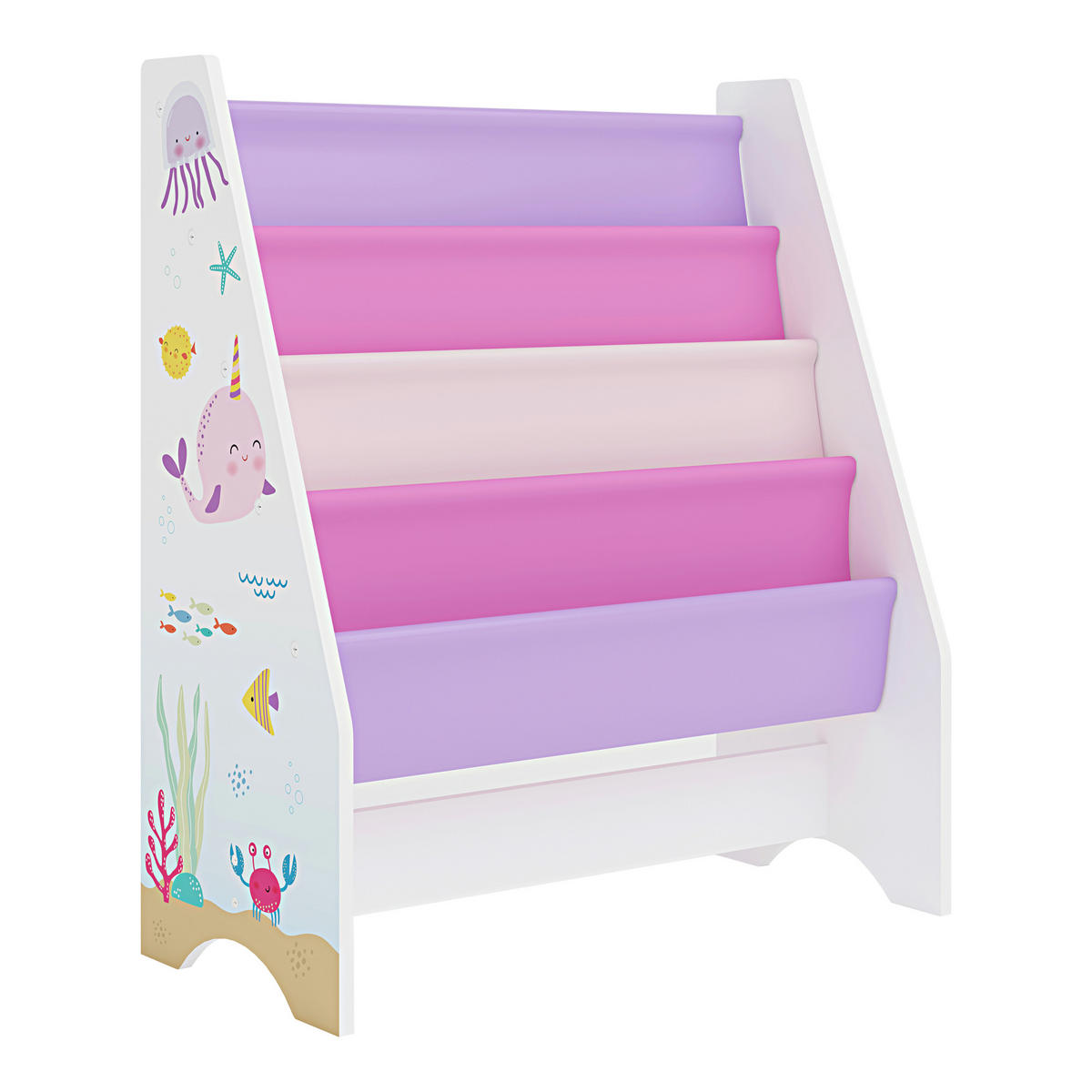 KINDERREGAL Fisterra - Pink/Lila, Holzwerkstoff/Textil (62/74/29cm) - [en.casa]