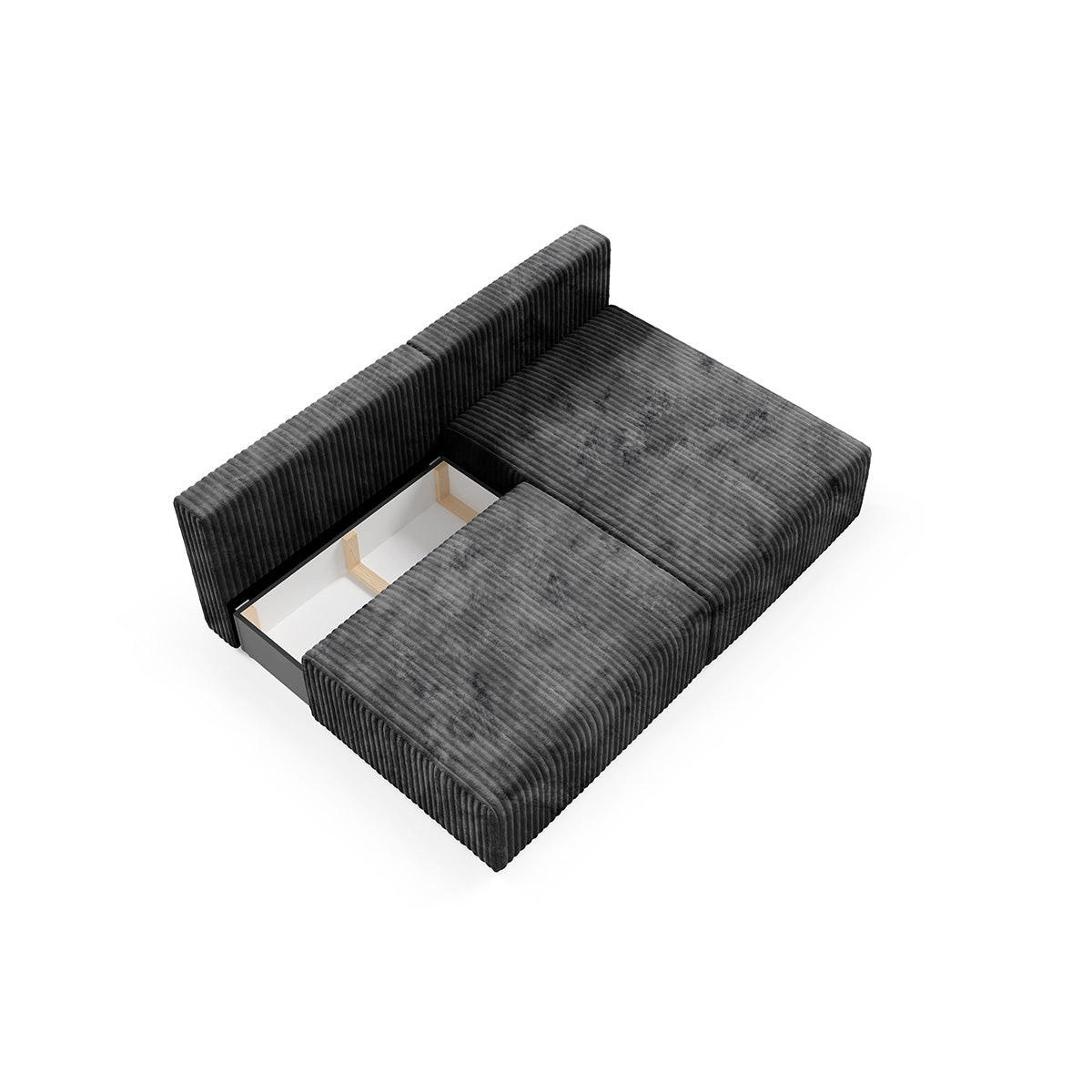 ECKSOFA Angela 3 Sitzplätze Schwarz - Schwarz, Holz (210/149cm) - Petits-meubles