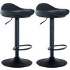 BARHOCKER 2er Set Lederlook schwarz - Schwarz, Textil/Metall (39/66/40cm) - CLP